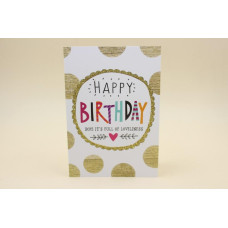 Міні листівка з глітером "Happy Birthday" 10,5х15 см