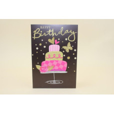 Міні листівка з глітером "Happy Birthday" 10,5х15 см