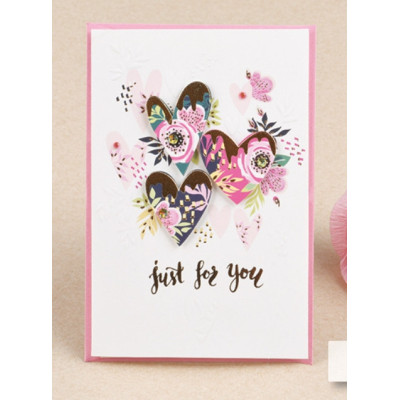 Міні листівка з аплікацією "Just for you" серця 10х15 см