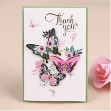 Міні листівка з аплікацією "Thank you" метелики 10х15 см