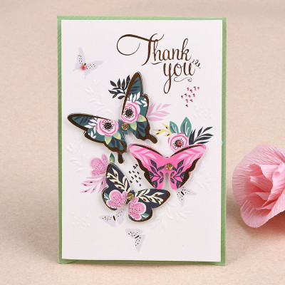 Міні листівка з аплікацією "Thank you" метелики 10х15 см