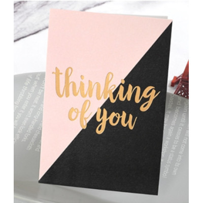 Міні листівка з тисненням "Thinking of you" 9,5х14 см