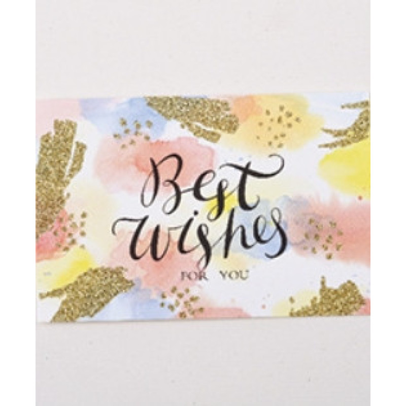 Открытка с глиттером "Best wishes" 10х15 см