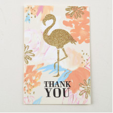 Листівка з глітером "Thank you" фламінго 10х15 см
