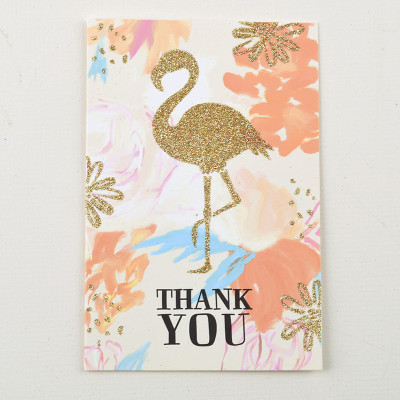 Листівка з глітером "Thank you" фламінго 10х15 см