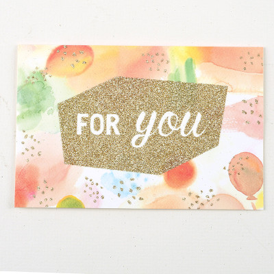 Открытка с глиттером "For you" 10х15 см