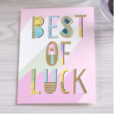 Міні листівка з тисненням "Best of luck" 8,5х12,5 см