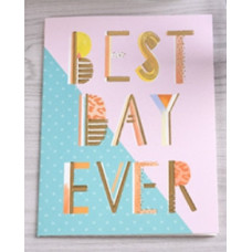 Міні листівка з тисненням "Best day ever" 8,5х12,5 см