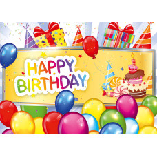 Пакет для подарунка гігант горизонтальний "Happy Birthday" 47х30 см