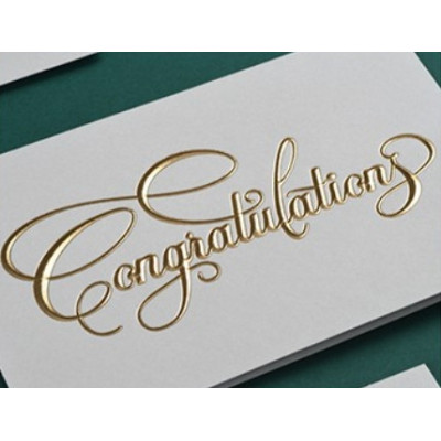 Открытка с тиснением "Congratulations" 10х15 см