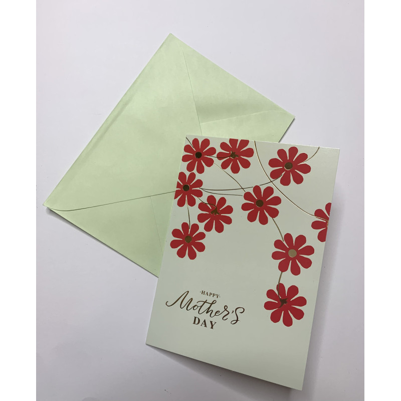 Открытка с тиснением "Happy Mother's day" 10,5х15 см