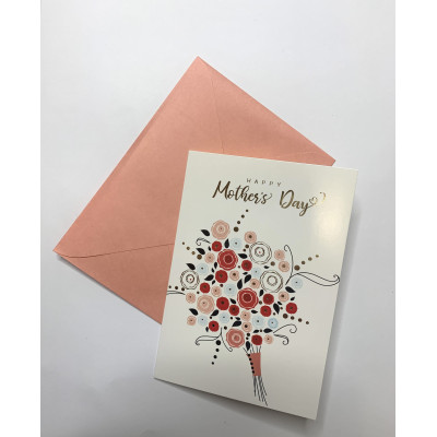 Открытка с тиснением "Happy Mother's day" 10,5х15 см