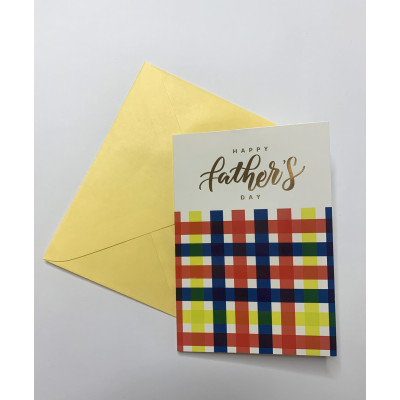 Открытка с тиснением "Happy father`s day" 10,5х15 см