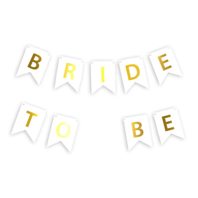 Бумажная гирлянда "Bride to be" из флажков белая 2,3 метра