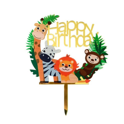 Топпер в торт Happy Birthday Животные