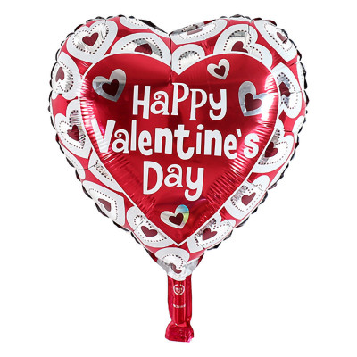 Куля фольгована серце "Happy Valentine's Day" (Китай)