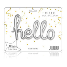 Фольговані літери срібні hello, 113Х46 см в пакованні