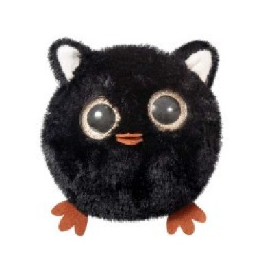 Мягкая игрушка Сова пухнастик черная, 10 см