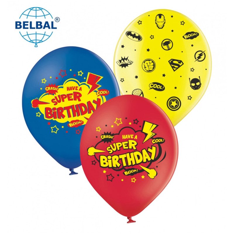 Повітряні кулі Super Birthday, 25 шт/уп (2 ст) ТМ Sharoff