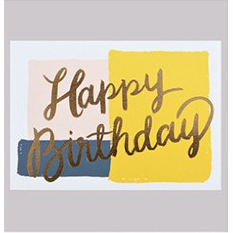 Міні листівка з тисненням Happy birthday 9х13 см
