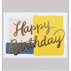 Міні листівка з тисненням Happy birthday 9х13 см
