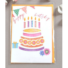 Міні листівка Happy birthday 9х12,5 см