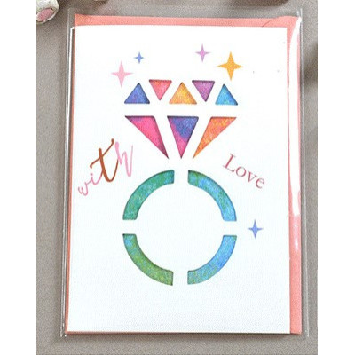Мини открытка With love 9х12,5 см