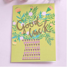 Міні листівка з тисненням Good luck 8,5х12,5 см