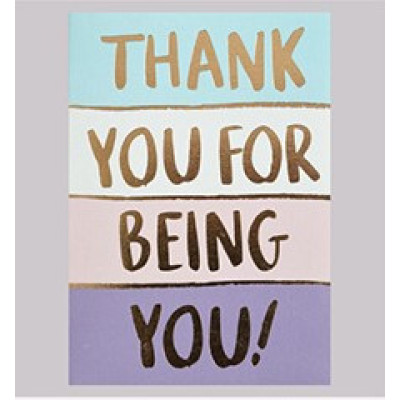 Мини открытка с тиснением Thank you 9х13 см