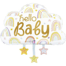 Фольгована куля Хмара Hello Baby 28" (Grabo) в упаковці
