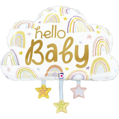 Фольгована куля Хмара Hello Baby 28" (Grabo) в упаковці