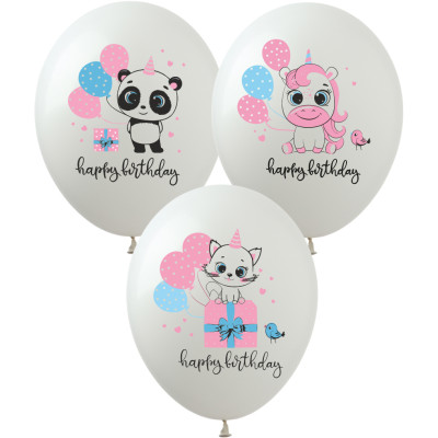 Повітряні кулі Happy Birthday Kids, 12" (100 шт)  ТМ Show