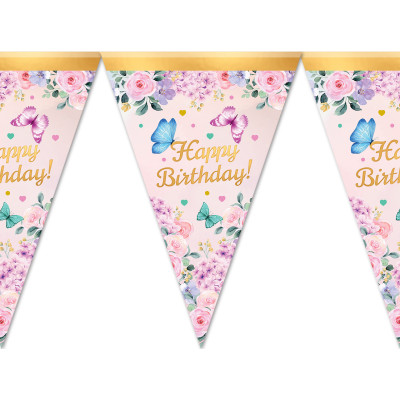 Флажки гирлянды  " Happy birthday" бабочки