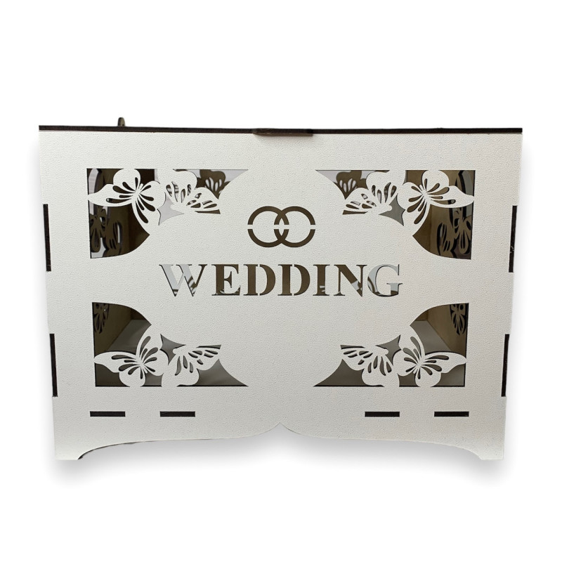 Весільна скринька  для грошей Wedding, з дерева (24х15,5х18 см)