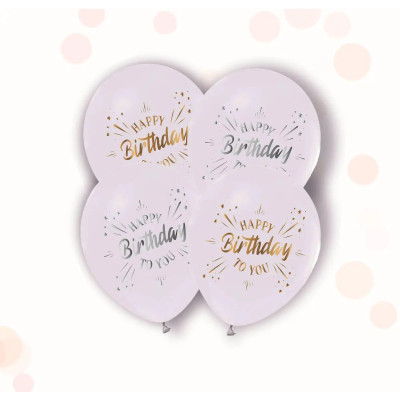 Повітряні кульки "Happy Birthday"  ТМ Твоя Забава (50 штук)