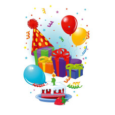 Пакети для подарунків "Happy Birthday" 16 х 27 см