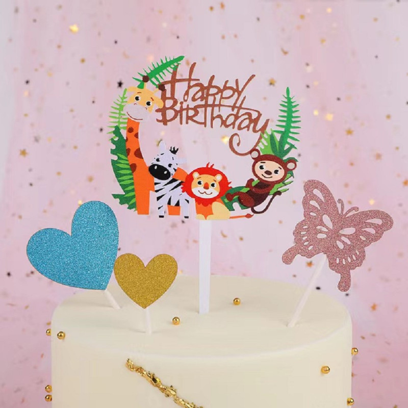 Топпер в торт Happy Birthday Животные