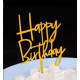 Топер у торт Happy Birthday золото
