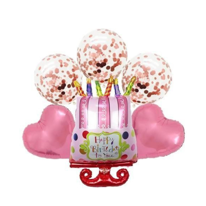 Набір фольгованих кульок Happy Birthday, 6 шт.