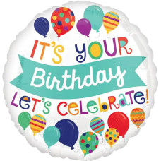 Куля фольгована кругла "Its your Birthday"  (Китай)
