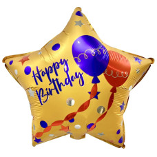 Куля фольгована зірка Happy Birthday кульки (Китай)