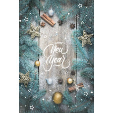 Пакет новорічний гігант вертикальний "Happy New Year" 30х47 см