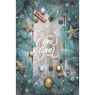 Пакет новорічний гігант вертикальний "Happy New Year" 30х47 см