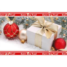 Новорічний пакет гігант горизонтальний "Happy New Year" 47х30 см