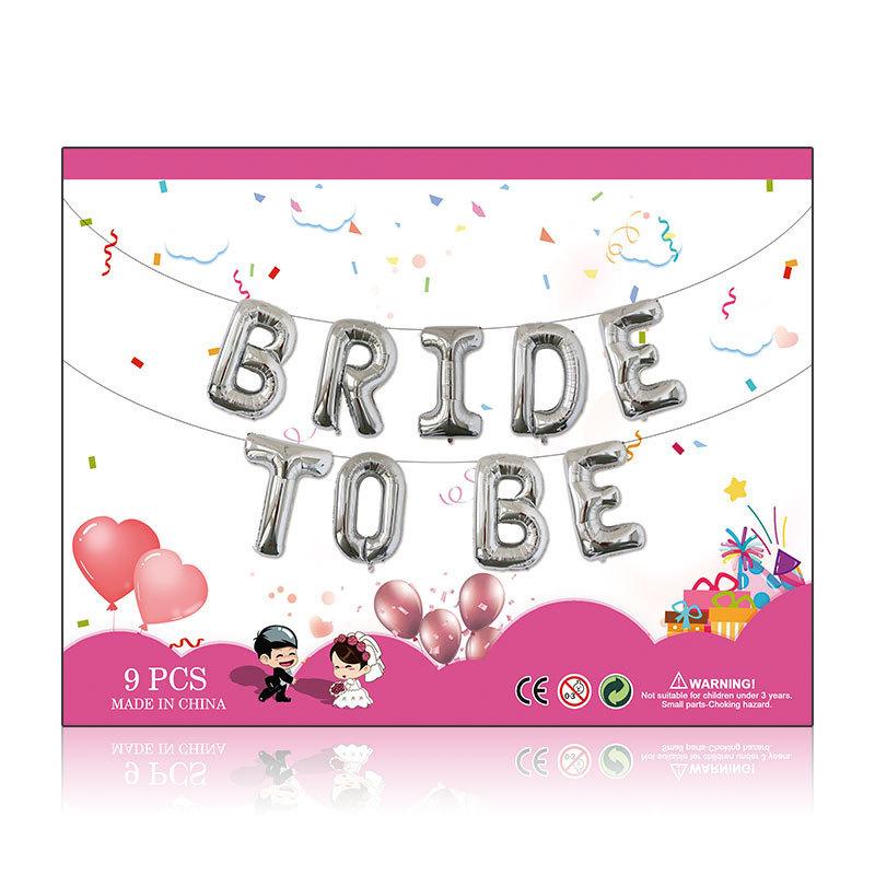 Фольговані літери срібні BRIDE TO BE, 40 см в упаковці