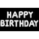 Фольговані літери білі HAPPY BIRTHDAY, 40 см