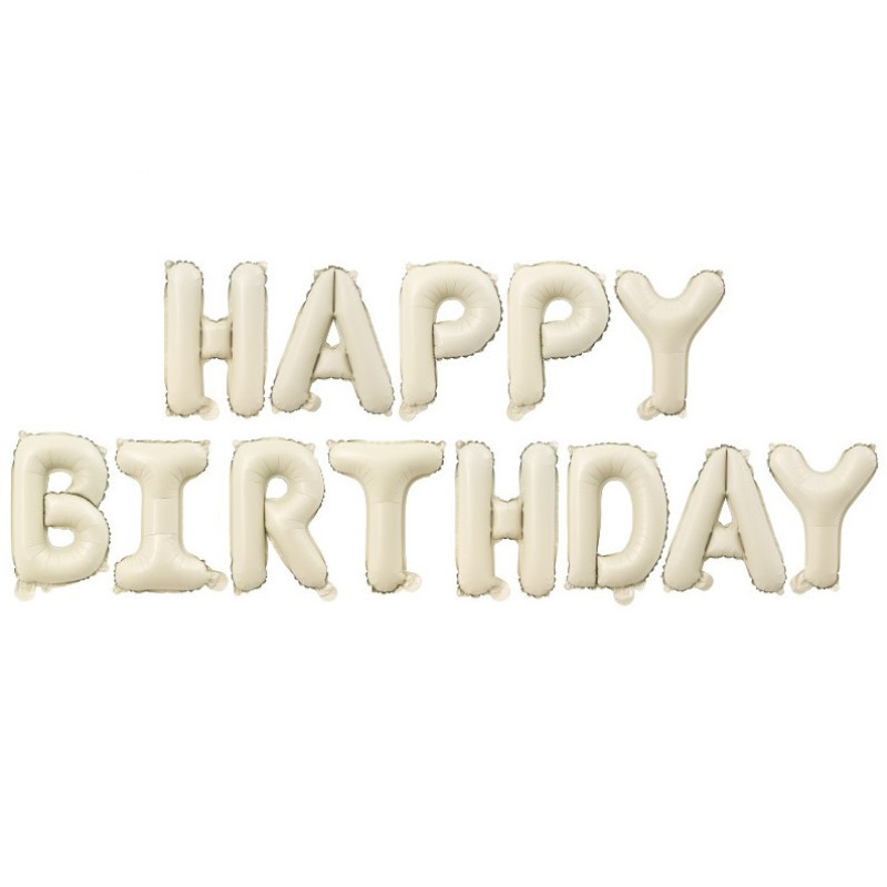Фольговані літери кремові HAPPY BIRTHDAY, 40 см