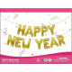 Фольговані літери HAPPY NEW YEAR, золото 40 см