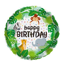Фольгована куля "Happy Birthday" Джунглі (Китай)