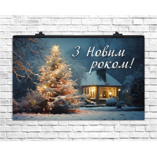 Плакат для свята З Новим Роком! 75х120 см (укр)